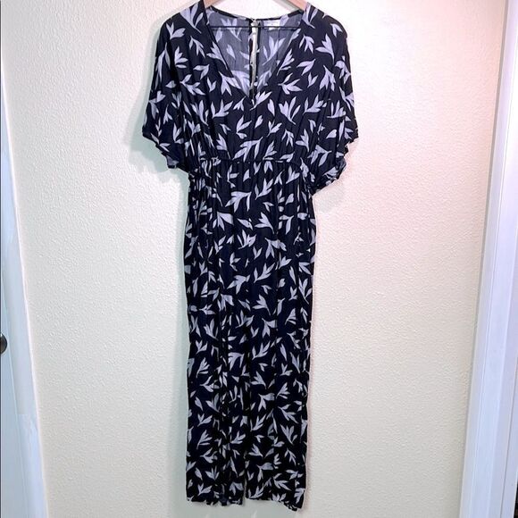 World Market black white kimono sleeve romper size s/m - Picture 2 of 8